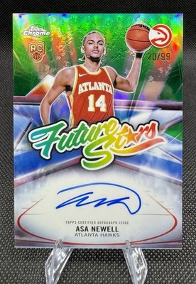 ASA NEWELL (RC,/99) 2025-2026 Topps Chrome Green Future Stars Auto #FS-AN Hawks