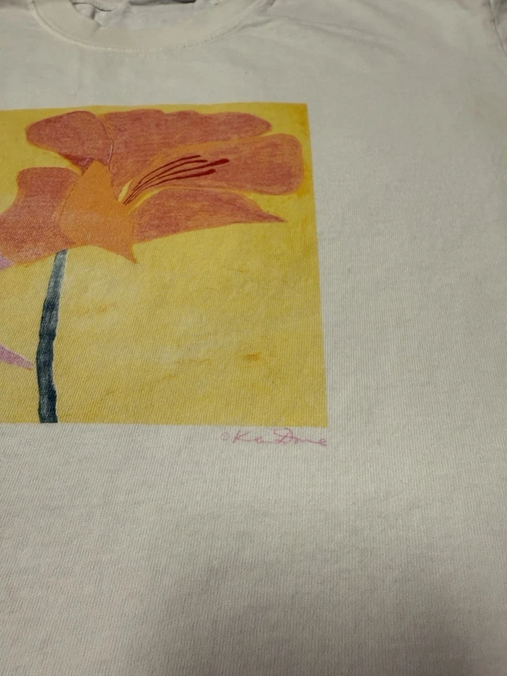 Camisa Artística Australia Floral Ken Done Vintage Años 90’s Para Hombre Talla Mediana Blanca MARCADA Foto 3 de 4