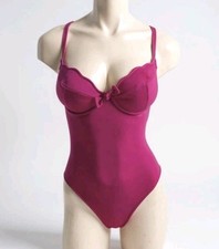 NEW Vtg 90's Wonderbra Built-in Bra One Piece Fuchsia Swimsuit Multi-Way 36B