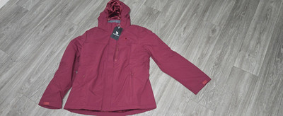 Camel Men's Red Fleece-Lined Full Zip Hooded Jacket Small Pockets + Bag