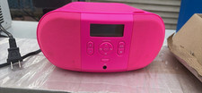 Pink Portable CD Player Boombox Stereo w/ Digital Display Headphone Jack