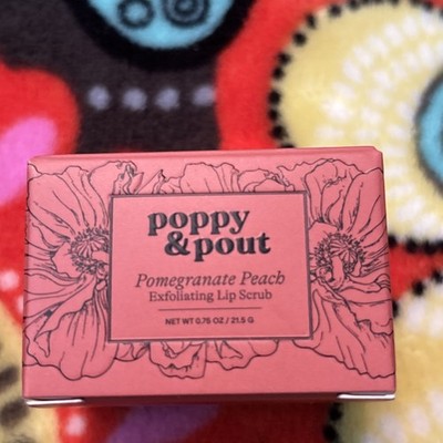 NEW Poppy & Pout Lip exfoliating Scrub 0.75oz pomegranate peach 