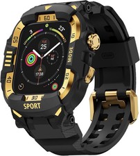 Rugged Case with Band for Apple Watch 45mm Military Grade Shockproof Bumper