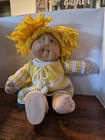 Vintage Faux Cabbage Patch Yellow Yarn Hair, Blue Eyes No Tags Missing Shoe &...