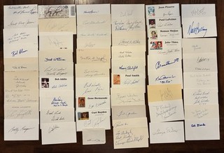 Lot Of 56 Vintage Autographs! Mostly Pirates! John Wooden & Jim Belushi!