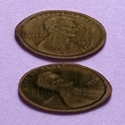 SEASON'S GREETINGS Snowflakes Snow Holiday Elongated 1976 Copper Penny Set of 2 — photo 2