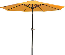 9-Foot Gold Patio Umbrella with Tilt, Crank Handle Durable Aluminum Pole