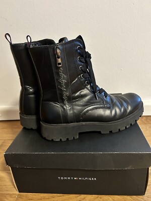 Tommy Hilfiger Stiefeletten schöne warm gefütterte Boots Mädchen Gr 37 schwarz