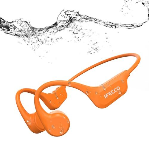 IFECCO Bone Conduction Headphones Swimming - IP68 Waterproof Swimming Orange