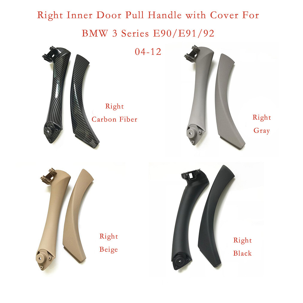 2PCS Right Interior Door Pull Handle with Cover For BMW 3 Series 04-12 Gray