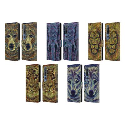 HEAD CASE DESIGNS SCRIBBLE ANIMAL FACES LEATHER BOOK CASE FOR XIAOMI PHONES