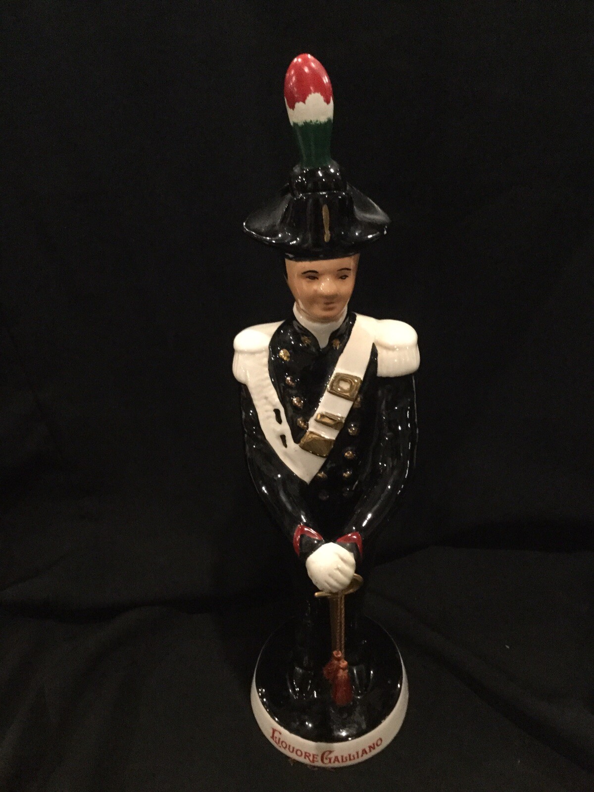 Vintage Decanter Liquore Galliano Napoleonic Soldier Plume Hat 1960s B1