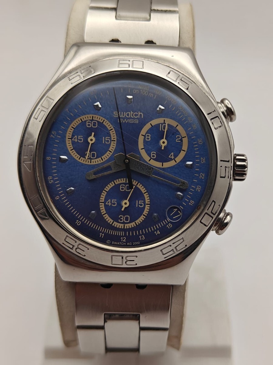 Swatch Irony Swiss Quartz Chronograph V8 Sports Men's Watch Blue