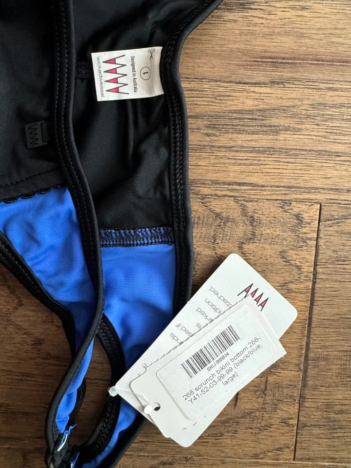 Parte inferior de bikini Wicked Weasel 468 "Esmoquin" (talla grande) nueva con etiquetas Foto 4 de 4