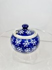 BOLESLAWIEC Polish Pottery SUGAR BOWL with Lid 2 1/2" Snowflake Winter Night — photo 5
