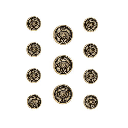 1set Shield Metal Buttons Set for Suit Blazer Jacket Sport Coat DIY Craft Fabric - Picture 2 of 14