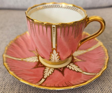 Copelands Spode England Antique 1800s Art Deco Demitasse Teacup and Saucer Set
