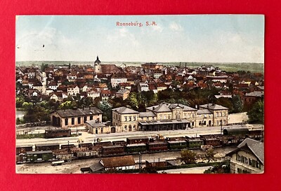 Postcard Ronneburg in Thuringia 1910 view of the station (142546