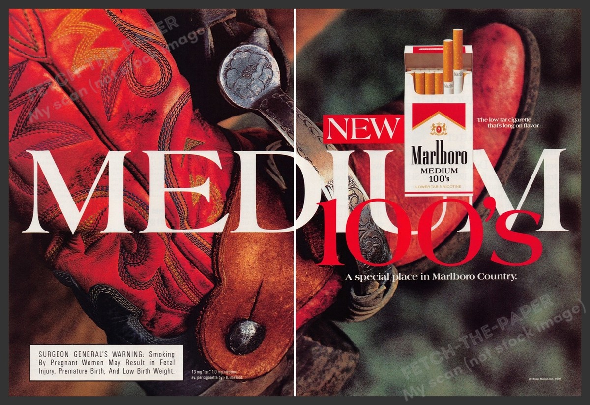 Marlboro Mediums Cigarettes 1990s Print Advertisement (2 Page) Ad