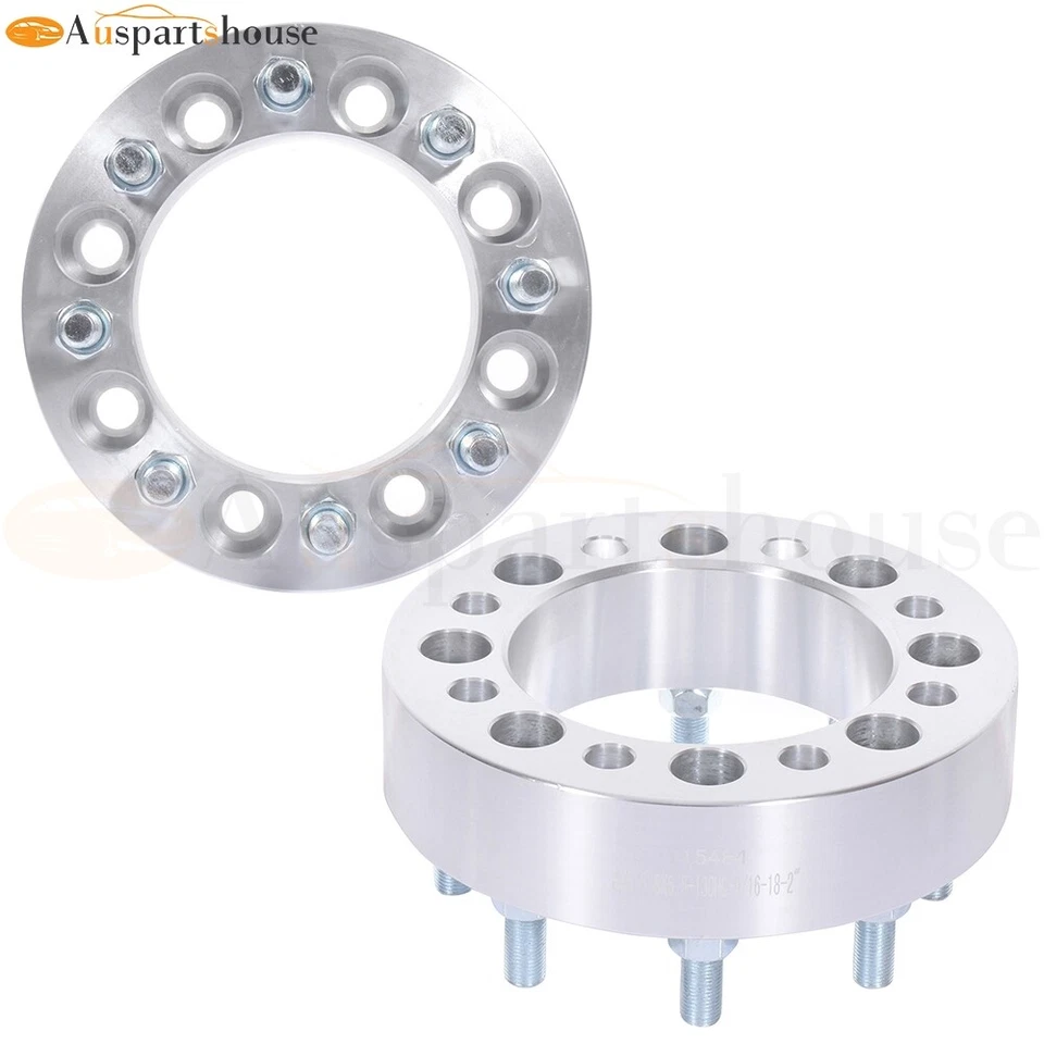2x 2" 8x6.5 to 8x6.5 9/16" studs wheel spacers For 94-10 Dodge Ram Ford F250 - Image 3 of 4