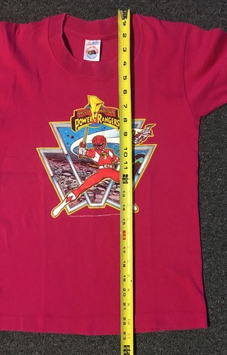 Vtg 1994 Power Rangers Promo Shirt Youth M USA Cartoon Transformers Marvel 90s - Picture 8 of 8