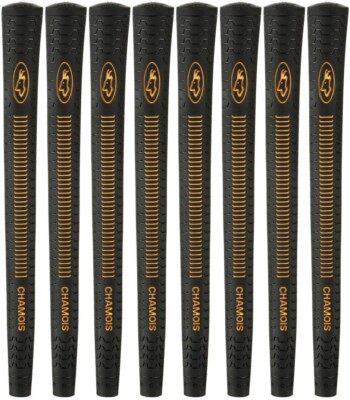 Avon Chamois Black Jumbo Golf Grips - Set of 8 - New