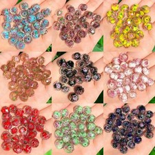 Murano Flower Lampwork Bead Rondelle Crystal Glass Beads DIY Jewelry Craft 10Pcs