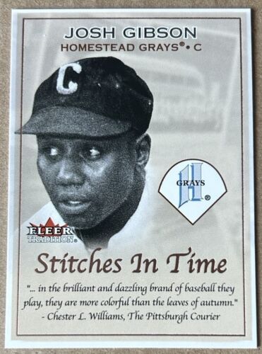 JOSH GIBSON 2001 FLEER TRADITION STITCHES IN TIME Card #ST9 NM-MT Condition