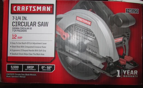 CRAFTSMAN 946123 7 1/4" Corded Circular Saw 12 amp With Blade New