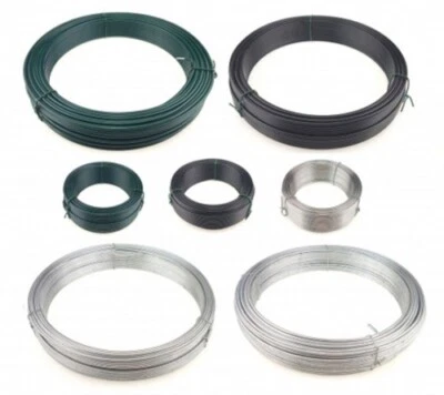 GARMIX Spanndraht Bindedraht Gartenzaun Maschendrahtzaun Grün Schwarz Feuerverzinkt