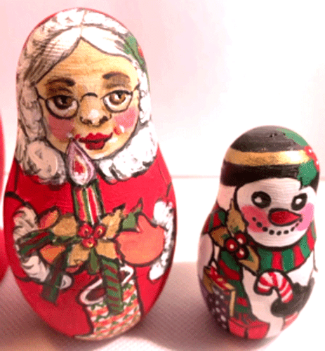 Wooden Nesting Dolls 3pc. set, size 5.5" - Picture 4 of 4