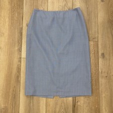   RALPH LAUREN COLLECTION   VINTAGE WOOL BLEND PINSTRIPE PENCIL SKIRT BLUE SZ 8