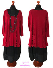 LAGENLOOK Überwurf Shrt Tunka Schwarz L XL XXL XXXL 42 44 46 48 50 52