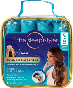 The Sleep Styler 8 Large Rollers Long Thick Curly Hair Foam