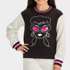 Barbie 65 Logo Girls Graphic Sweatshirt Varsity Target Exc Size XS NWT