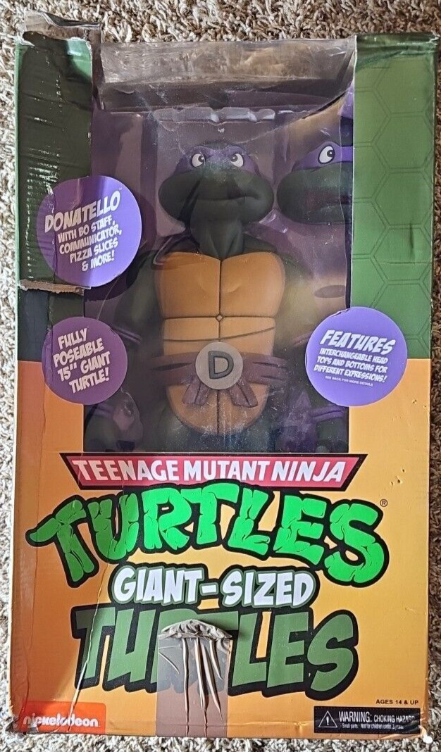Caja Abierta Tortugas Ninja Adolescentes Mutantes Dibujos Animados 1/4 Donatello Tamaño Gigante NECA