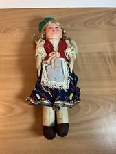 Vintage Austrian Cloth Doll Celluloid Face 9.5