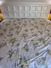 4 Pc Set Mary Jane's Home Blue Floral YellowTwin Sz Comforter, Bedskirt, 2 Shams
