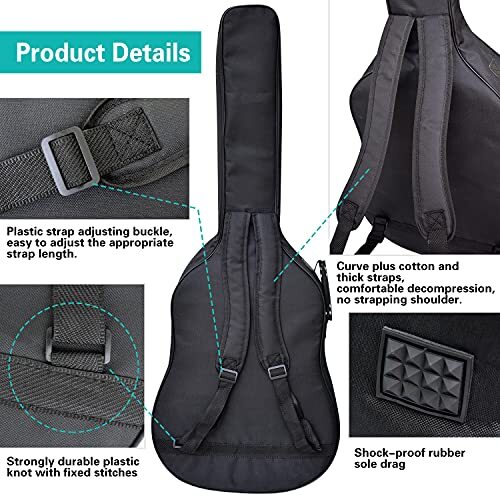 42 Inch Guitar Carrying Case Waterproof Gig Bag for Acoustic Classical Guitars - Picture 6 of 8