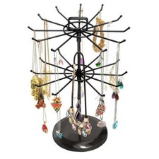 Rotate Black Metal Jewelry Bracelet Necklace Tower Display Stand/Hairclip Holder
