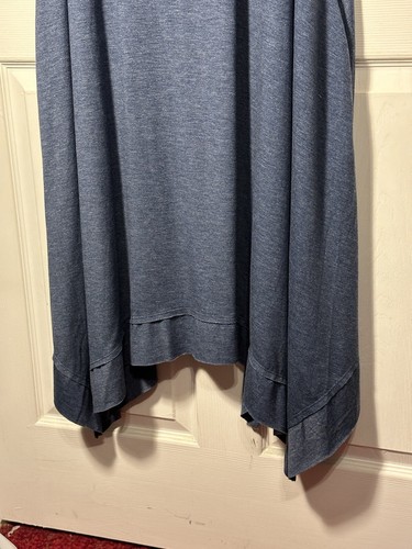 LOGO Lounge Lori Goldstein 3X Jersey Dress Handkerchief Hem Heather Blue A353529 - Picture 3 of 8