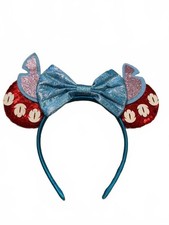 Disney Stitch Blue and Red Sequin Bow Headband with Mouse Ear Design