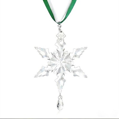 2025 Annual Christmas Ornaments Crystal Snowflake Star - Christmas Tree Ornament