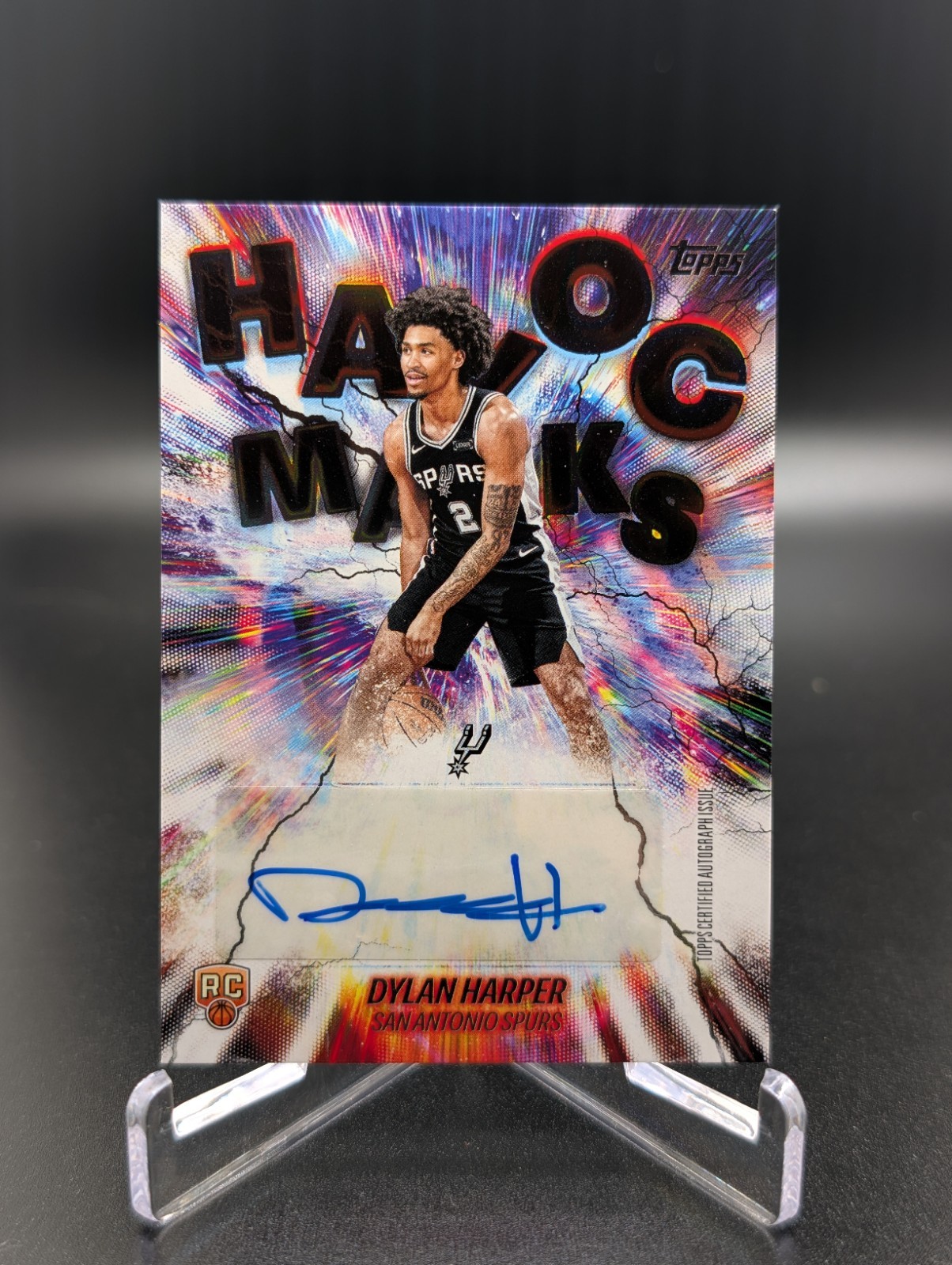 2025-26 Topps Basketball Dylan Harper RC Auto HAVOC MARKS Spurs Autograph #HM-DH