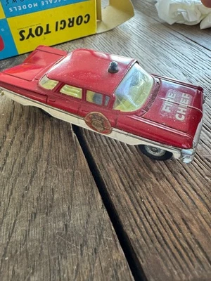 RARE CORGI TOYS CHEVROLET IMPALA "FIRE CHIEF" REF 482 BOITE MADE IN ENGLAND - Photo 1/4