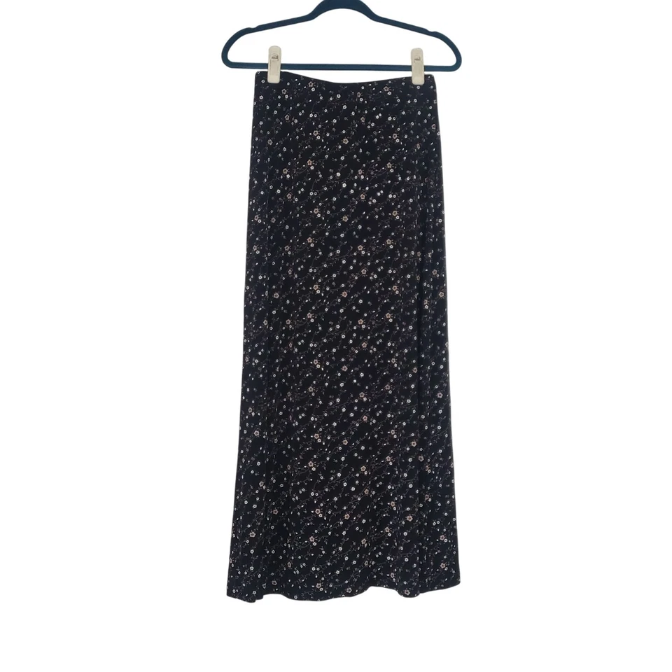 全新带标签 Y2K Briggs 纽约黑色花卉长裙 M 码 Cottagecore Boho Grunge — 第 2/4 张图片