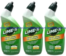( 3 ) Lime-x Liquid Toilet Bowl Gel Cleaner, Removes Lime Calcium Rust 16 oz Ea