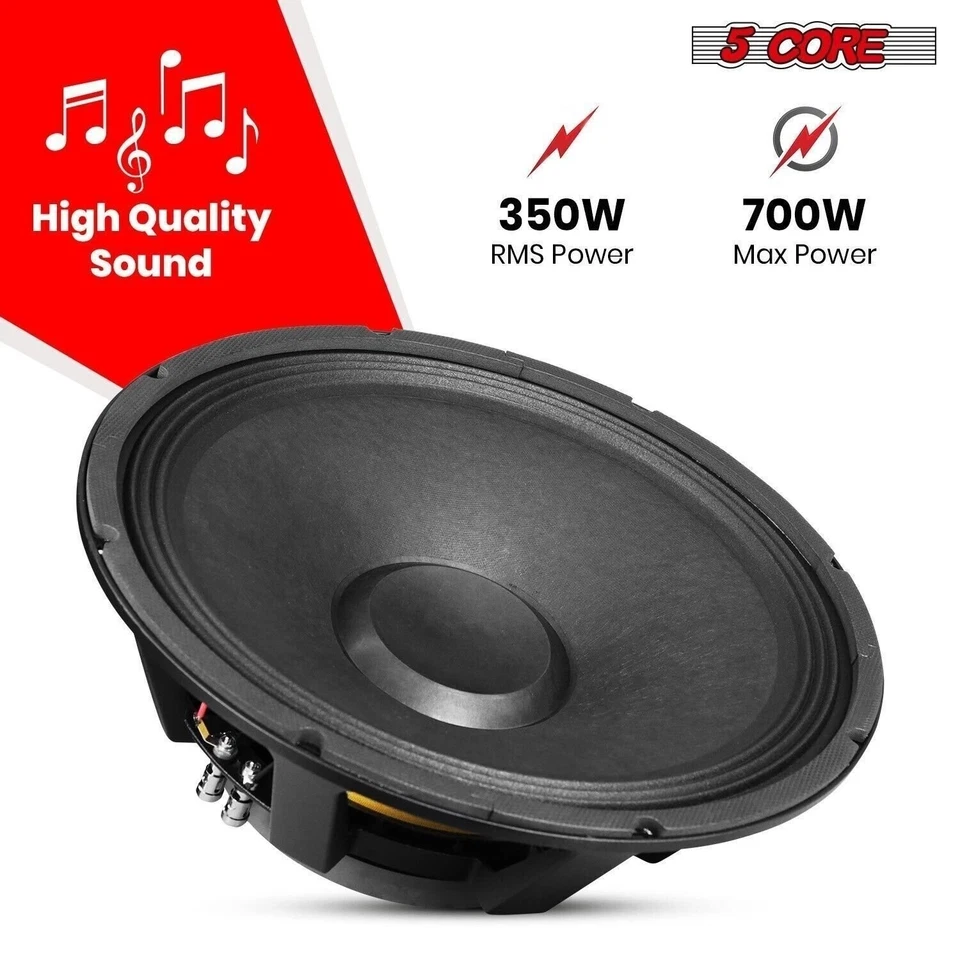 5Core 15" Subwoofer Speaker 700W Max 8Ohm 3 " VC Audio PA DJ Sub Woofer - Image 2 of 4