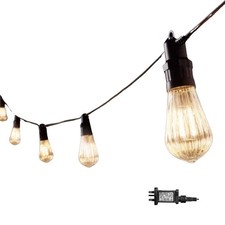 9.5m Set of 20 Connectable Fluted Festoon String Lights with Warm White LEDs