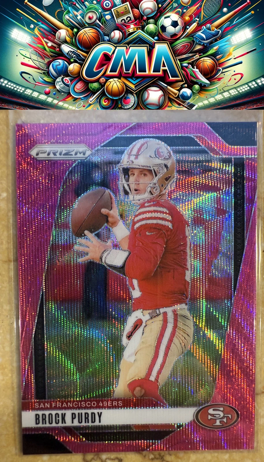 2024 Panini Prizm #249 Brock Purdy Pink Wave